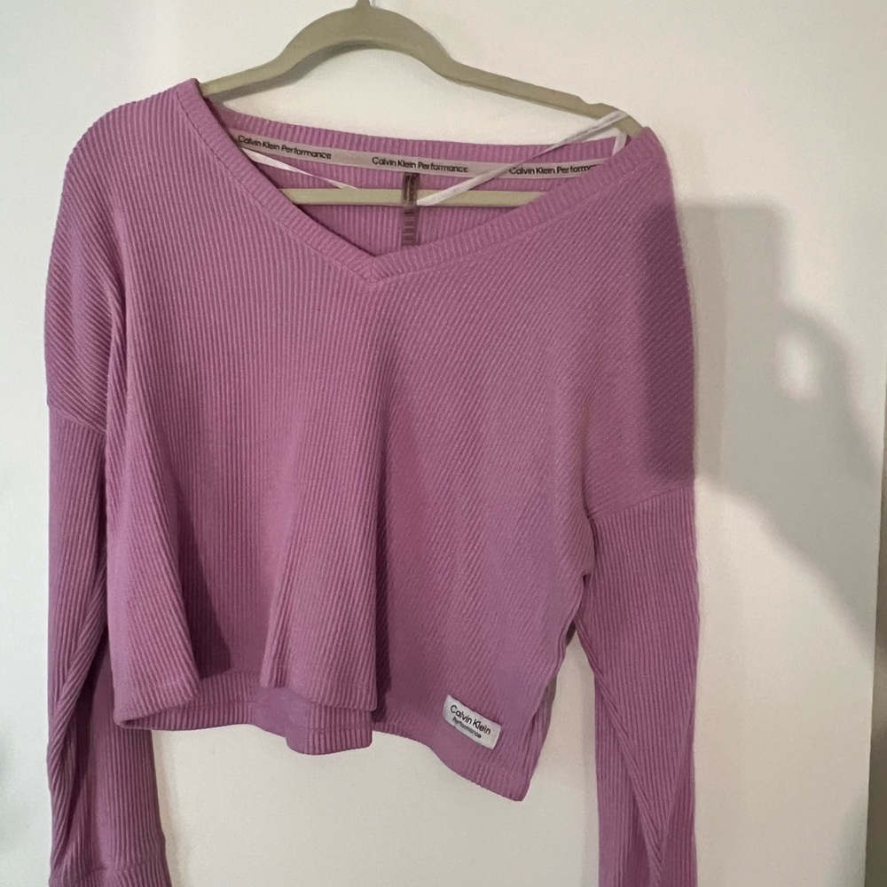 Calvin Klein Women's Lavender Long Sleeve Top